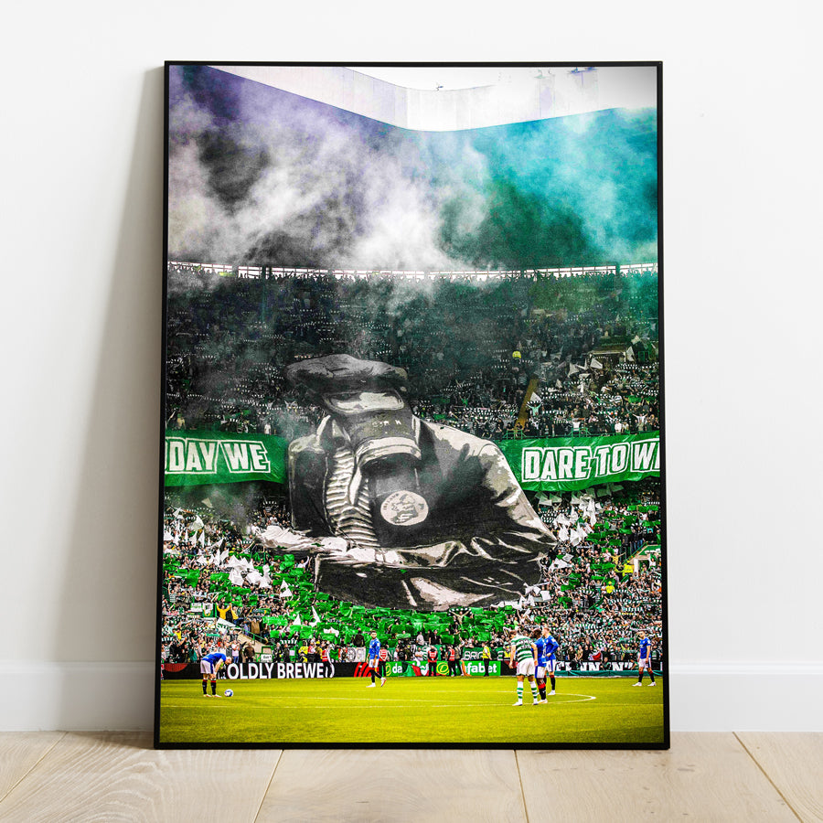 Celtic football poster print, Scottish football fans gift