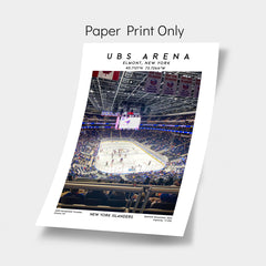 UBS Arena print, New York Islanders hockey stadium wall art poster, NHL decor