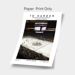 TD Garden hockey poster, Boston Bruins wall art, NHL stadium decor, Black & White prints