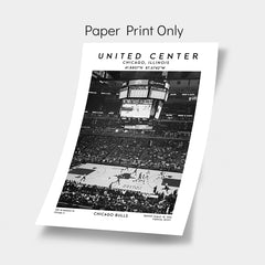 United Center print, Chicago Bulls basketball stadium wall art, NBA poster