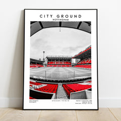 City Ground football poster print, Nottingham stadium wall art, birthday gift