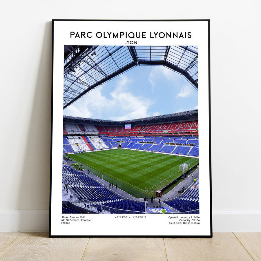 Lyon Stadium: Parc Olympique Lyonnais Football Wall Art