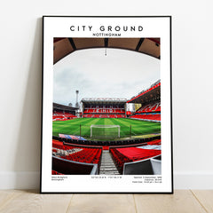 City Ground football poster, Nottingham stadium wall art, birthday gift