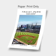 Truist Park artwork, home of the Atlanta Braves, MLB stadium poster