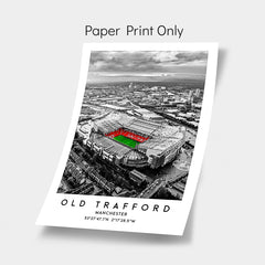 Old Trafford stadium wall art print, football stadium poster, man cave gifts