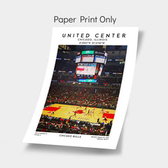 United Centre print, Chicago Bulls basketball stadium wall art, NBA poster, birthday gift