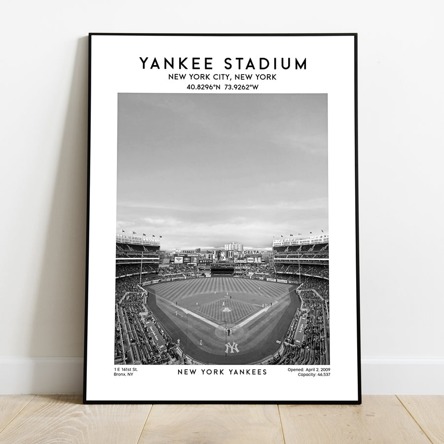 New York Yankees Yankee Stadium poster, iconic MLB baseball stadium wall art print