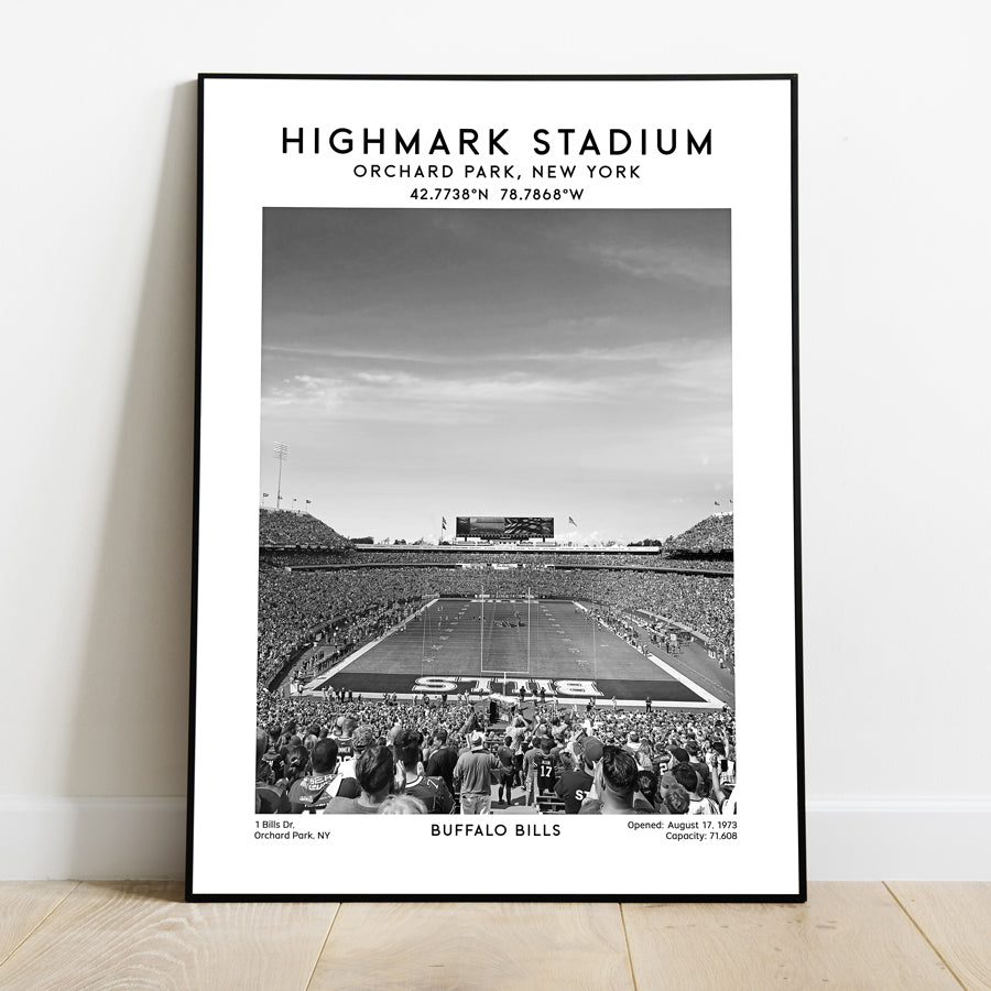 Highmark Stadium football poster, Buffalo Bills wall art, NFL fans