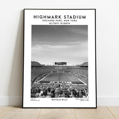 Highmark Stadium football poster, Buffalo Bills wall art, NFL fans