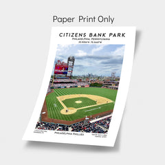 Citizens Bank Park baseball poster print, Philadelphia Phillies wall art, MLB stadium decor