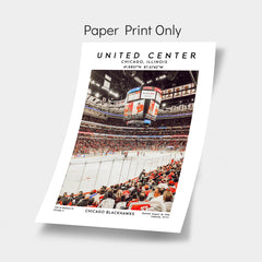 United Center poster print, Chicago Blackhawks hockey stadium wall art, NHL decor