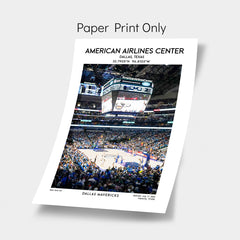 American Airlines Centre art print, Dallas Mavericks basketball stadium poster, NBA decor