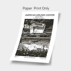 American Airlines Centre poster art print, Dallas Mavericks basketball stadium NBA decor