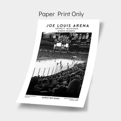 Joe Louis Arena wall art print, Detroit Red Wings hockey stadium poster, NHL decor