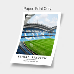 Etihad Stadium Man City’s Home Ground Football Poster Print