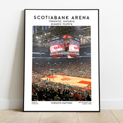 Scotiabank Arena poster, Toronto Raptors basketball stadium wall art, NBA decor, Black & White prints