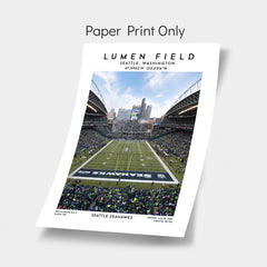 Lumen Field poster print, Seattle Seahawks football stadium wall art, NFL decor, birthday gift