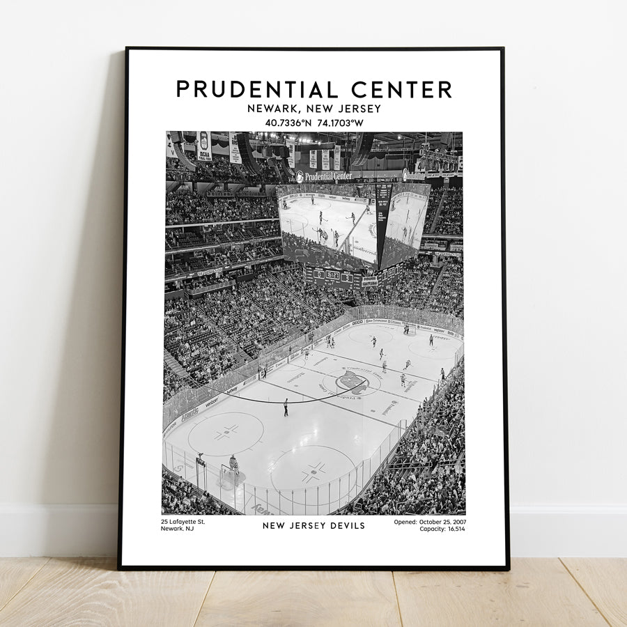 Prudential Center poster, New Jersey Devils hockey stadium wall art print, birthday gift