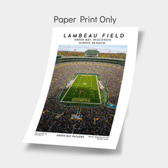 Iconic Lambeau Field: Green Bay Packers' Legendary Ground Poster Print