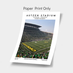 Autzen Stadium football poster, Oregon Ducks wall art, NCAA stadium decor