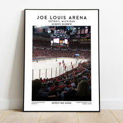 Joe Louis Arena poster, Detroit Red Wings hockey stadium wall art print, Christmas gift