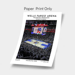 Wells Fargo Center basketball poster, Philadelphia 76ers wall art, NBA stadium decor, birthday gift