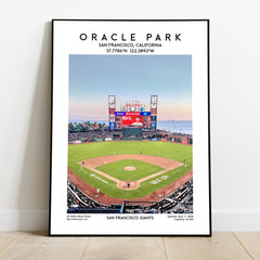 Oracle Park baseball poster print, San Francisco Giants wall art, MLB stadium decor