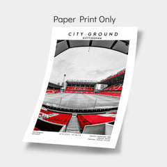 City Ground football print, Nottingham stadium wall art, sports posters,  birthday gift