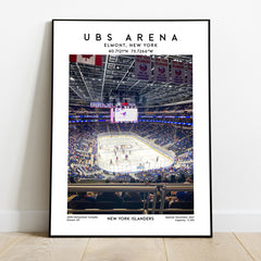 UBS Arena poster, New York Islanders hockey stadium wall art print, NHL decor