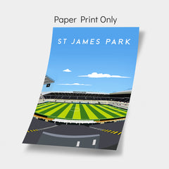 St James's Park Football Stadium Wall Art Print