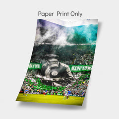 Celtic football poster print, Scottish football fans gift, home decor for Celtic supporters