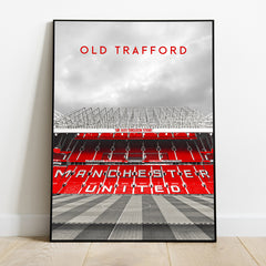 Old Trafford Stadium Iconic Home of Man Utd Poster Print