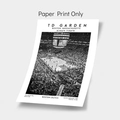 TD Garden artwork, home of the Boston Celtics, NBA basketball stadium poster, birthday gift