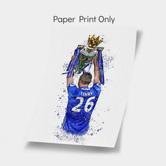 John Terry's Historic Champions League Celebration Art Print - Chelsea Legend Player Poster