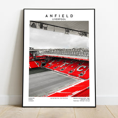 Anfield stadium art poster - Liverpool ground print gift for supporters- football wall decor