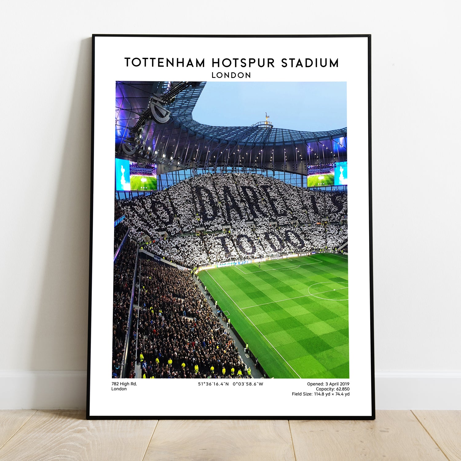 Iconic North London stadium football poster print, stadium wall art for football fans