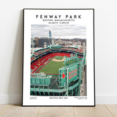 Fenway Park: Boston Red Sox MLB Baseball Scenic Poster for Fans