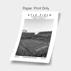 Kyle Field poster, Texas A&M Aggies football stadium wall art, NCAA print