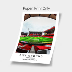 City Ground print, Nottingham stadium poster, football stadium wall art, birthday gift