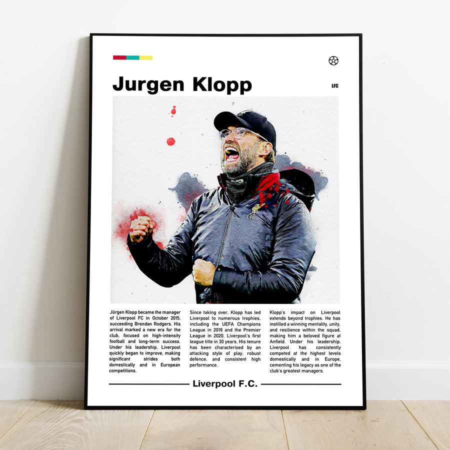 Jurgen Klopp Football Manager Poster Print - Liverpool Football Wall Art - Soccer Lovers