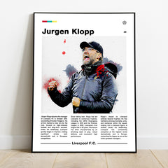 Jurgen Klopp Football Manager Poster Print - Liverpool Football Wall Art - Soccer Lovers