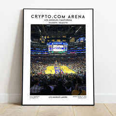 Crypto.com Arena basketball poster, Los Angeles Lakers wall art, NBA stadium decor