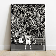 Jude Bellingham’s Triumph: Celebrating with Fans at Atlético Bilbao Poster Print