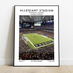 Stunning Las Vegas Raiders Allegiant Stadium Poster Print - Football Stadium Art