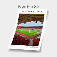 St Mary's Stadium print, football poster, birthday gift