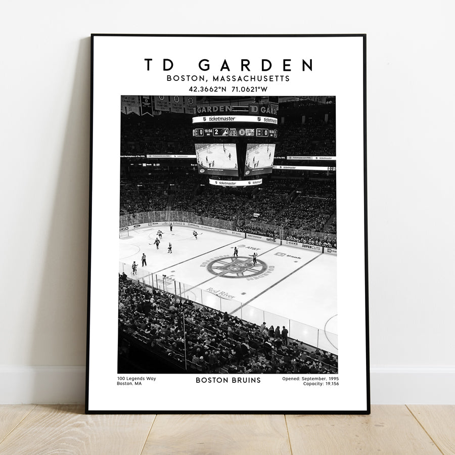 Boston Bruins TD Garden print, iconic NHL hockey stadium wall decor