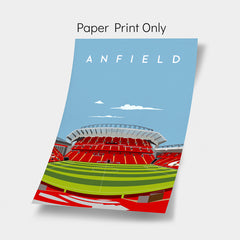 Anfield Stadium Poster Print - Football Print Gifts for Liverpool Fans