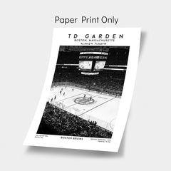 TD Garden artwork, home of the Boston Bruins, NHL hockey stadium poster