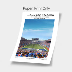 Highmark Stadium artwork, home of the Buffalo Bills, NFL stadium poster, birthday gift