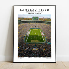 Green Bay Packers at Lambeau Field Football Wall Art